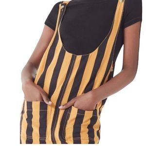 NWOT! URBAN OUTFITTERS UO Mustard Yellow Black Striped Jumper Dress